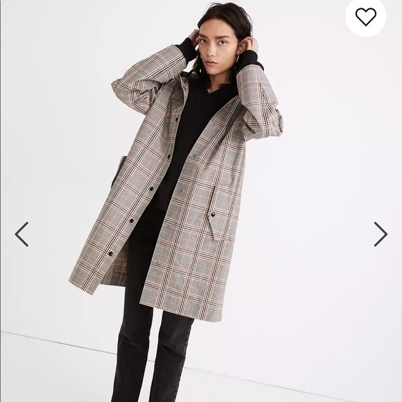 Madewell Plaid Brookwood Raincoat (sold out in stores) - Picture 1 of 8